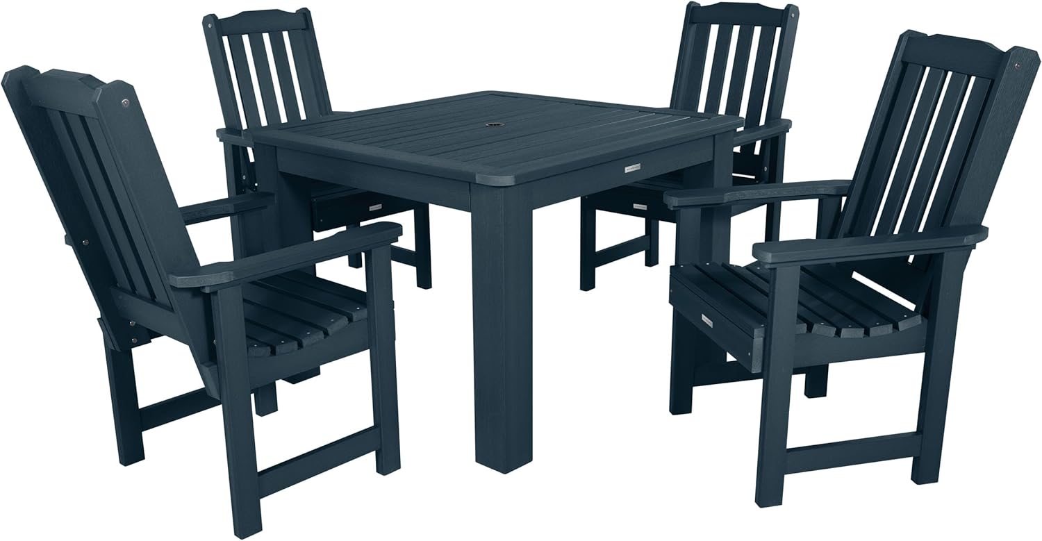 Highwood AD-DNL44-FBE Lehigh 5 Piece Square Dining Set, 42-Inch, Federal Blue