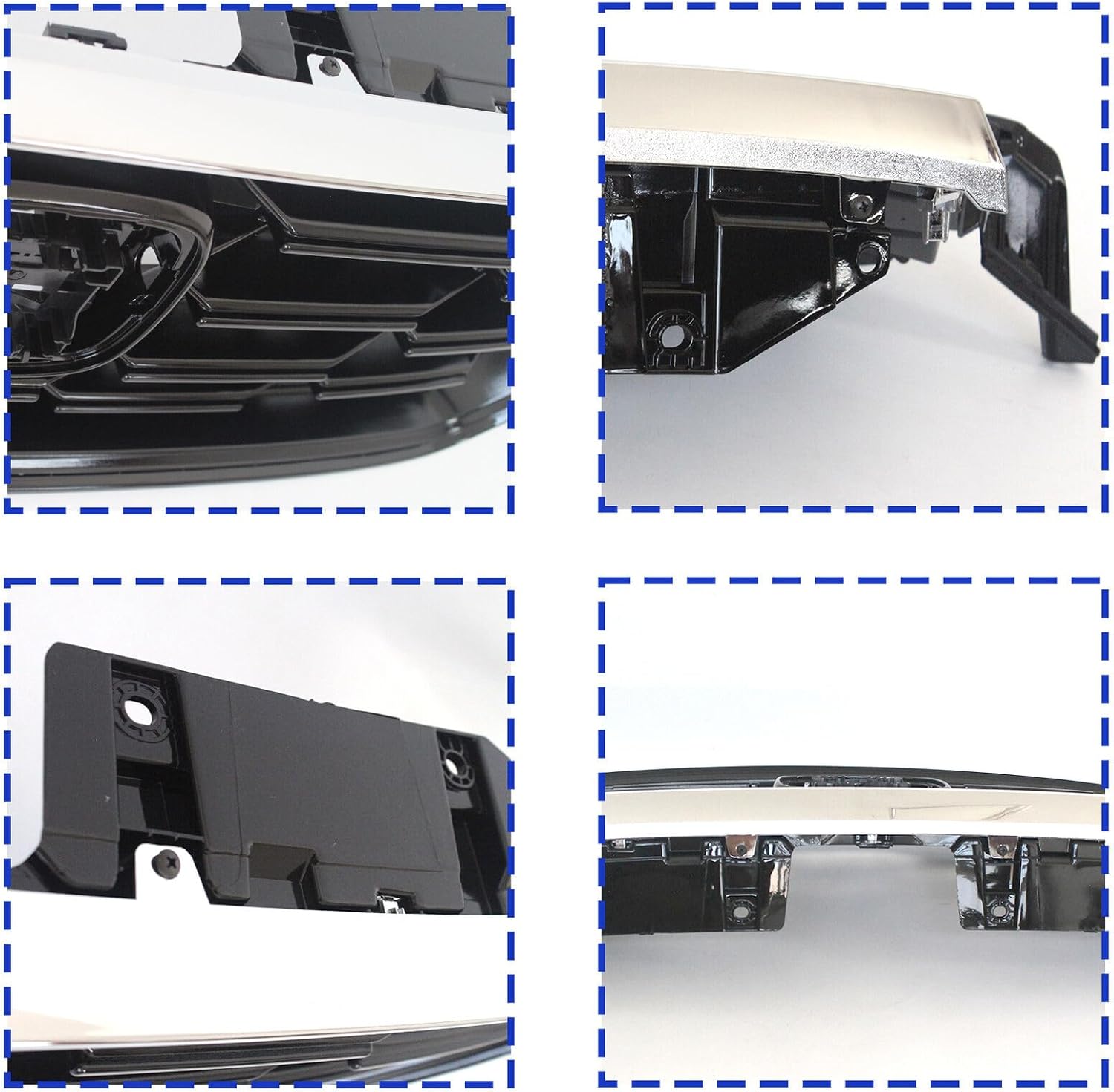 Bewild Front Upper Grille Assembly Fit for 2023 2024 Honda CRV CR-V Sport Hybrid Gloss Black