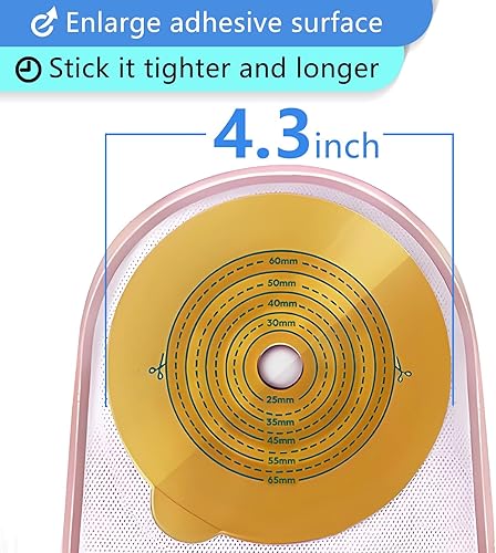 Miniatura 2 de 20 bolsas de colostomía, suministros de ostomía, bolsa de ostomía drenable de una pieza, tiene 10 clips de sellado para el cuidado del estoma