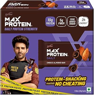 Ritebite Max Protein Daily Choco Almond Bars 300 G - Pack Of 6 (50G X 6)