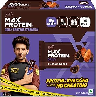 RiteBite Max Protein Daily Choco Almond Protein Bars with 10g Protein, 5g Fiber & 21 Vit. & Minerals | 0 Added Sugar, No C... Price In India