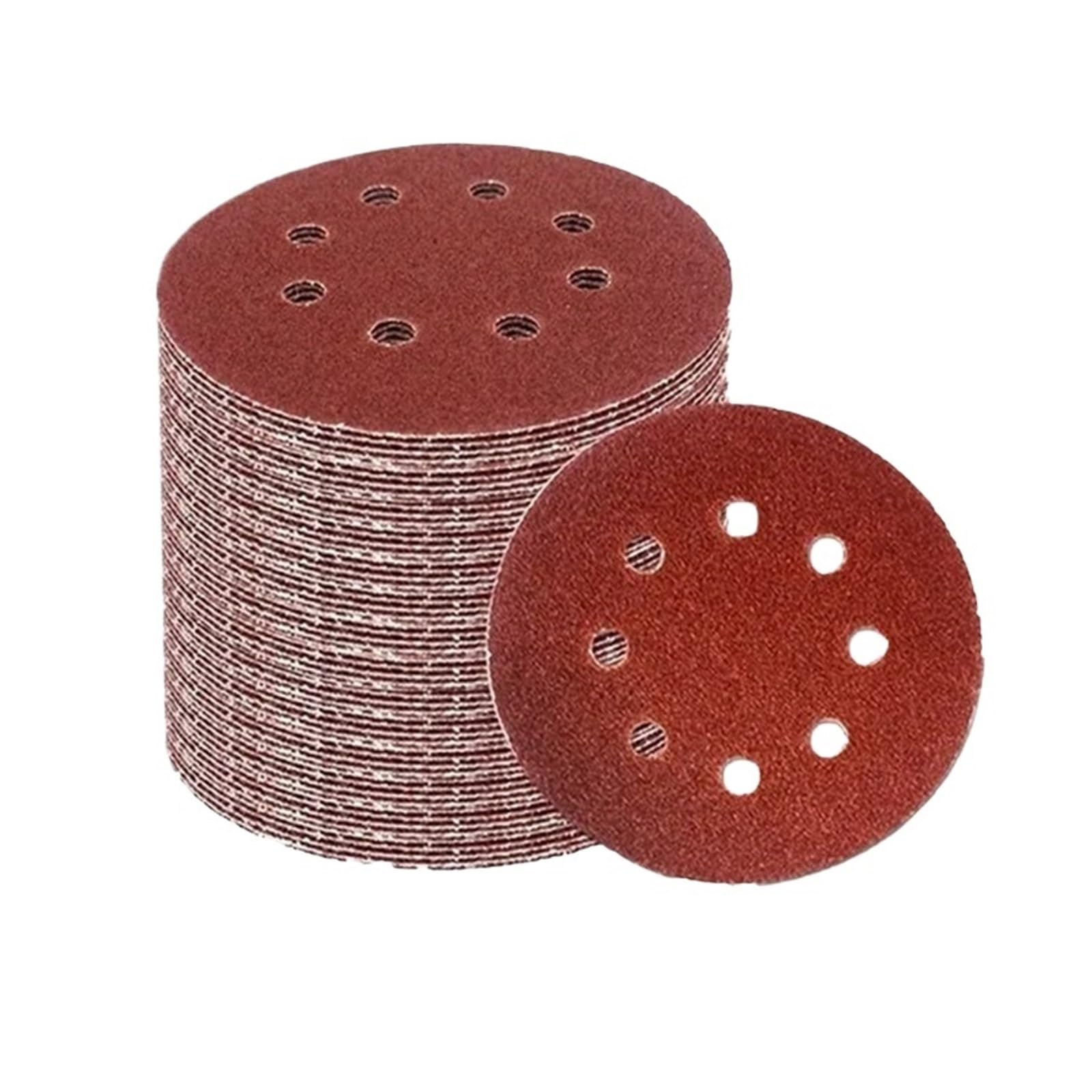 Bandas de lija, papel de lija, 50 discos de lija 8 agujeros y 125 mm for carpintería, metal, pulido, grano 40/1000/2000(120 Grit)