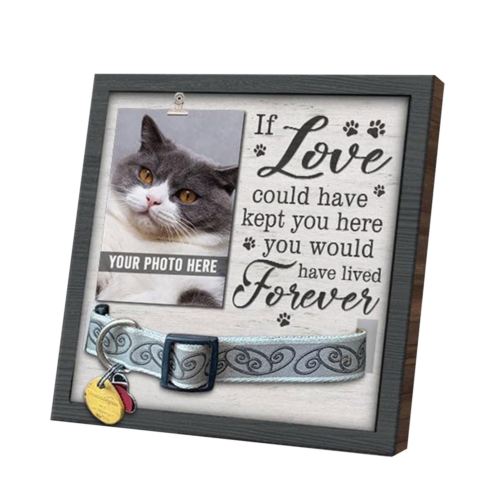 Cornice commemorativa per animali domestici girevole in legno massello