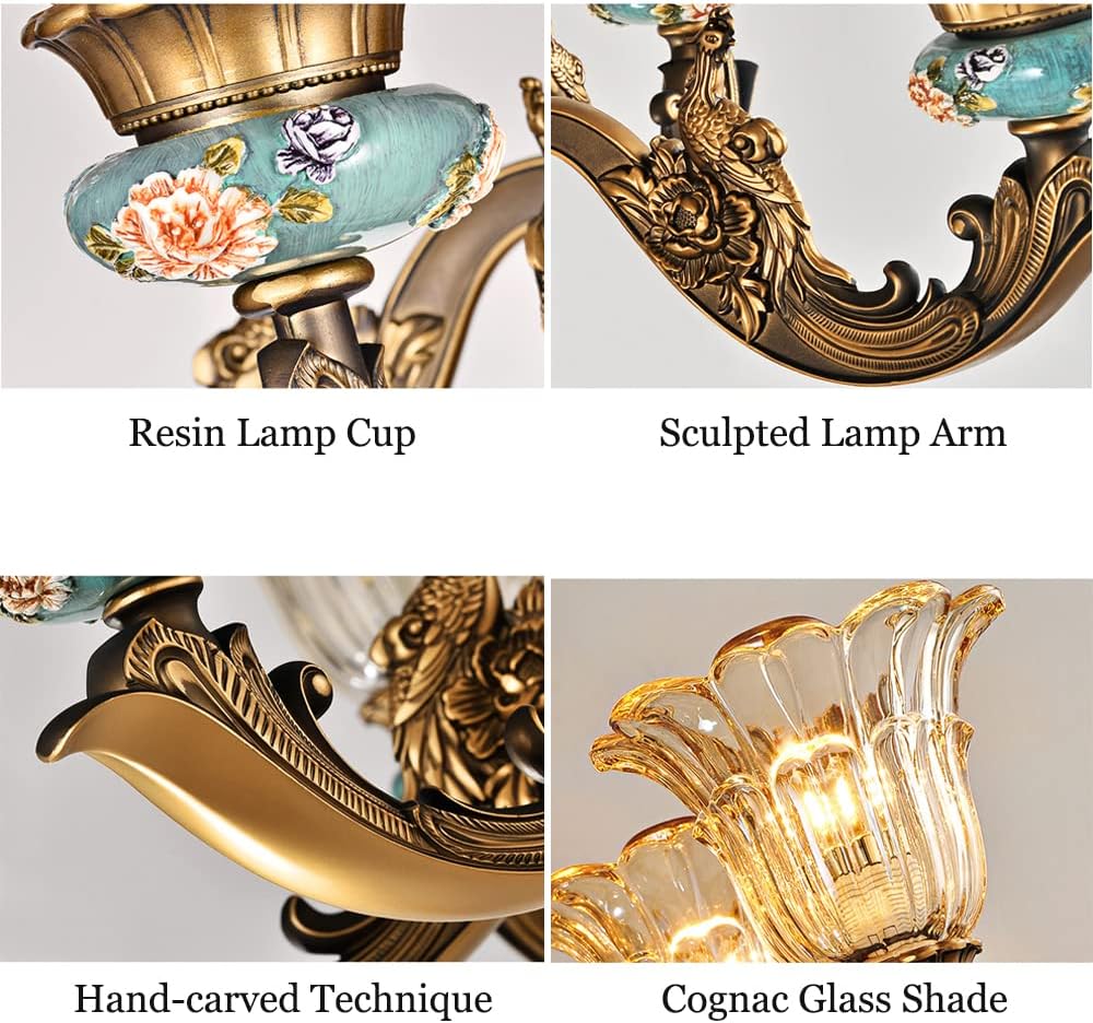 Meefad Vintage Rustic Wall Sconce, 1 Light Bedside Glass Wall Light, Porch Wall Lights for Bedroom, Hallway in Brass