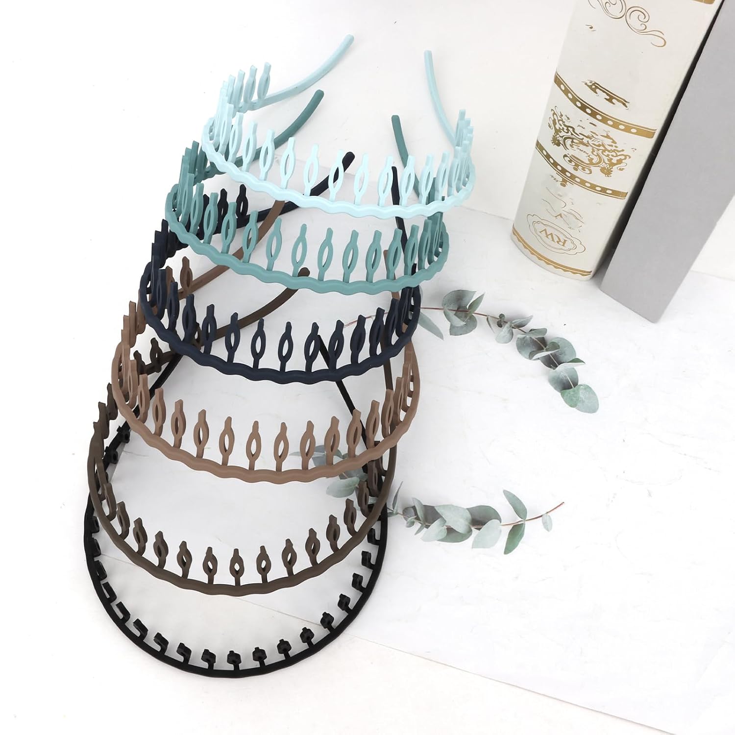 Jaciya Headbands for Glasses Wearers Thin Headbands for Women Square Plastic Sunglasses Headband with Teeth-Type 1