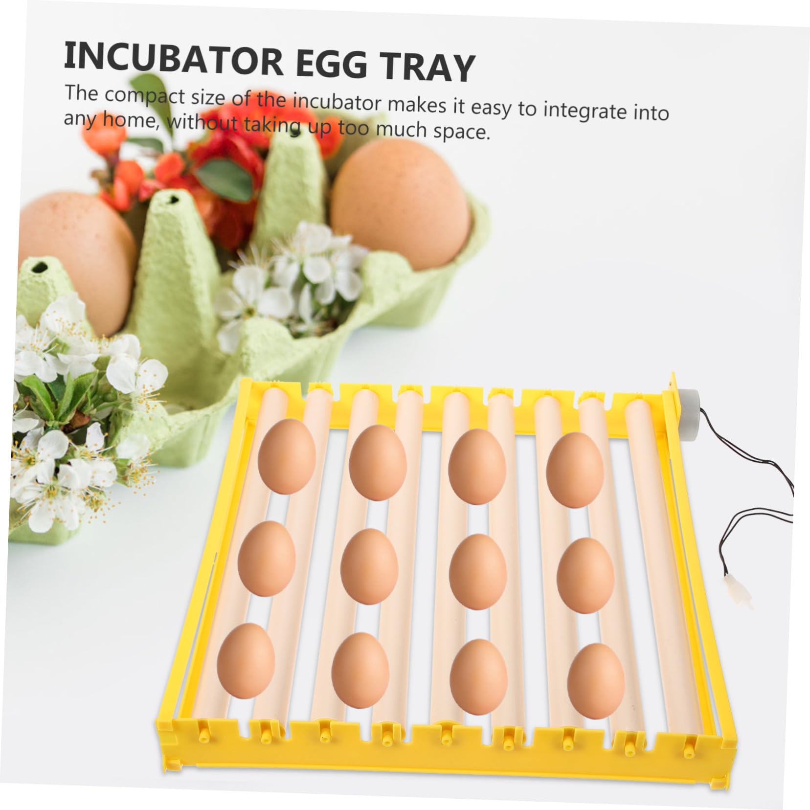Hemobllo Incubatrice Uova Automatica con Vassoio Gira Uova Slot per Galline Anatre Quaglie Uccelli Girauova Sicuro e Stabile per Uso Domestico Accessorio Essenziale per Hatcher e