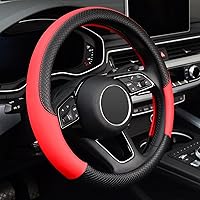 Vista 16 de Labbyway - Funda de piel de microfibra para volante de coche, ajuste universal, 15 pulgadas, protector de rueda antideslizante