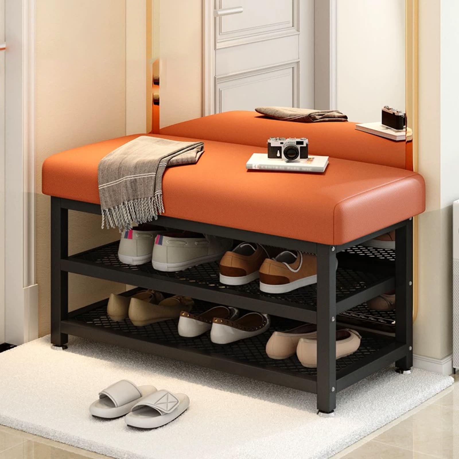 Banc à chaussures rembourré pour entrée et couloir moderne