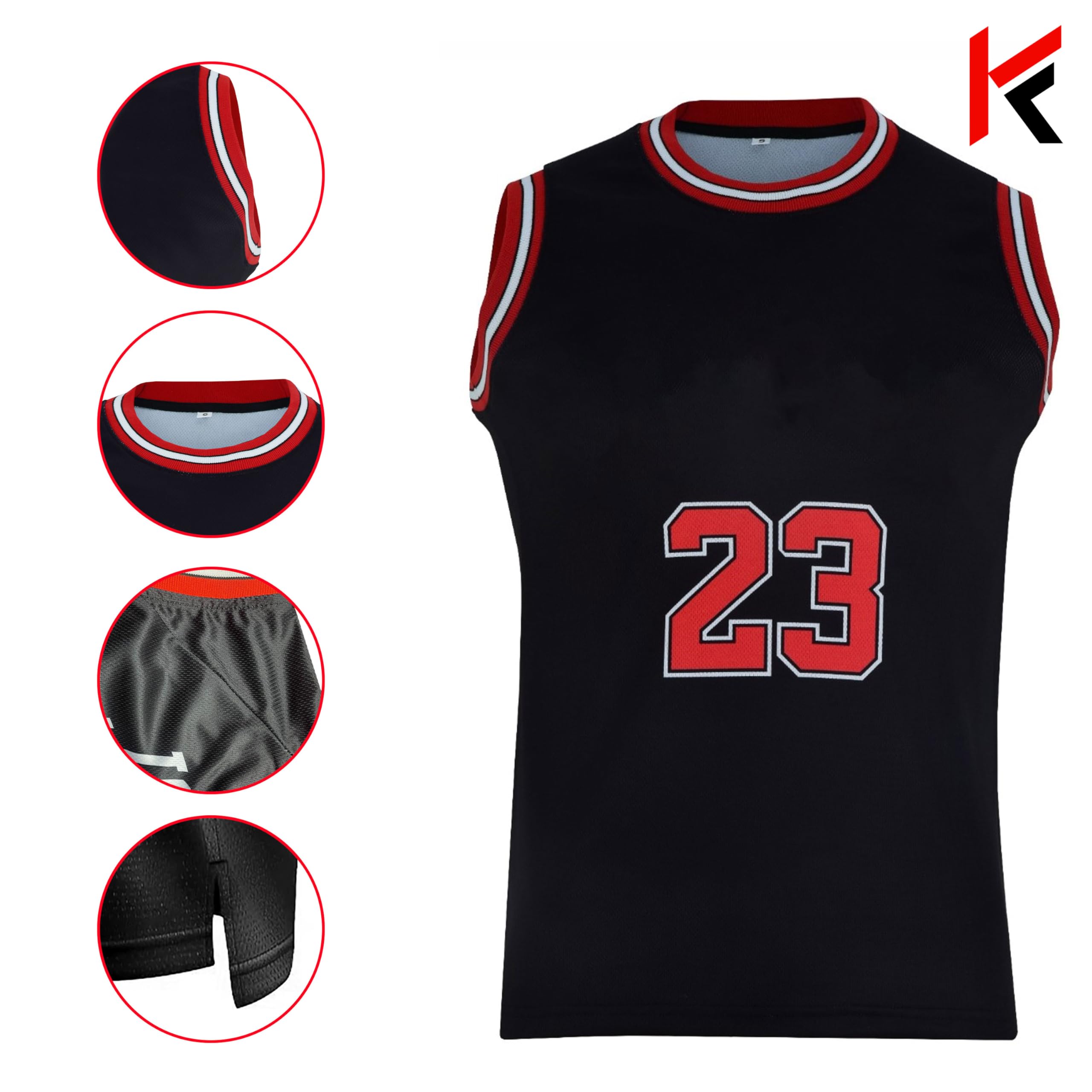 KONCEPT Basketball Kit - 2-piece basketball shirt & short, sleeveless basketball outfit, adult basketball Jersey sportswear