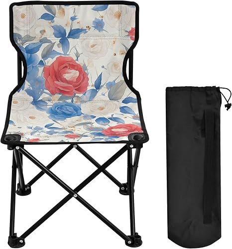 Miniatura 4 de Patriotic Roses Watercolor Red White Blue Portable Camping Chairs for Adults Ultra Lightweight Youth Camping Chair with Carrying Bag Hiking Chairs