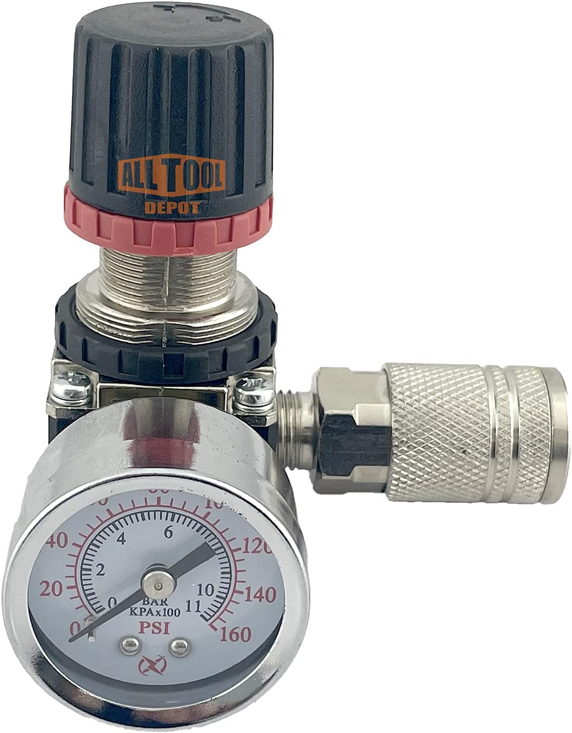 All Tool Depot Compatible/Replacement for Makita Air Compressor Regulator MAC2400 MAC5200 MAC700 w/Gauge, M-Style Industrial Quick Coupler Kit