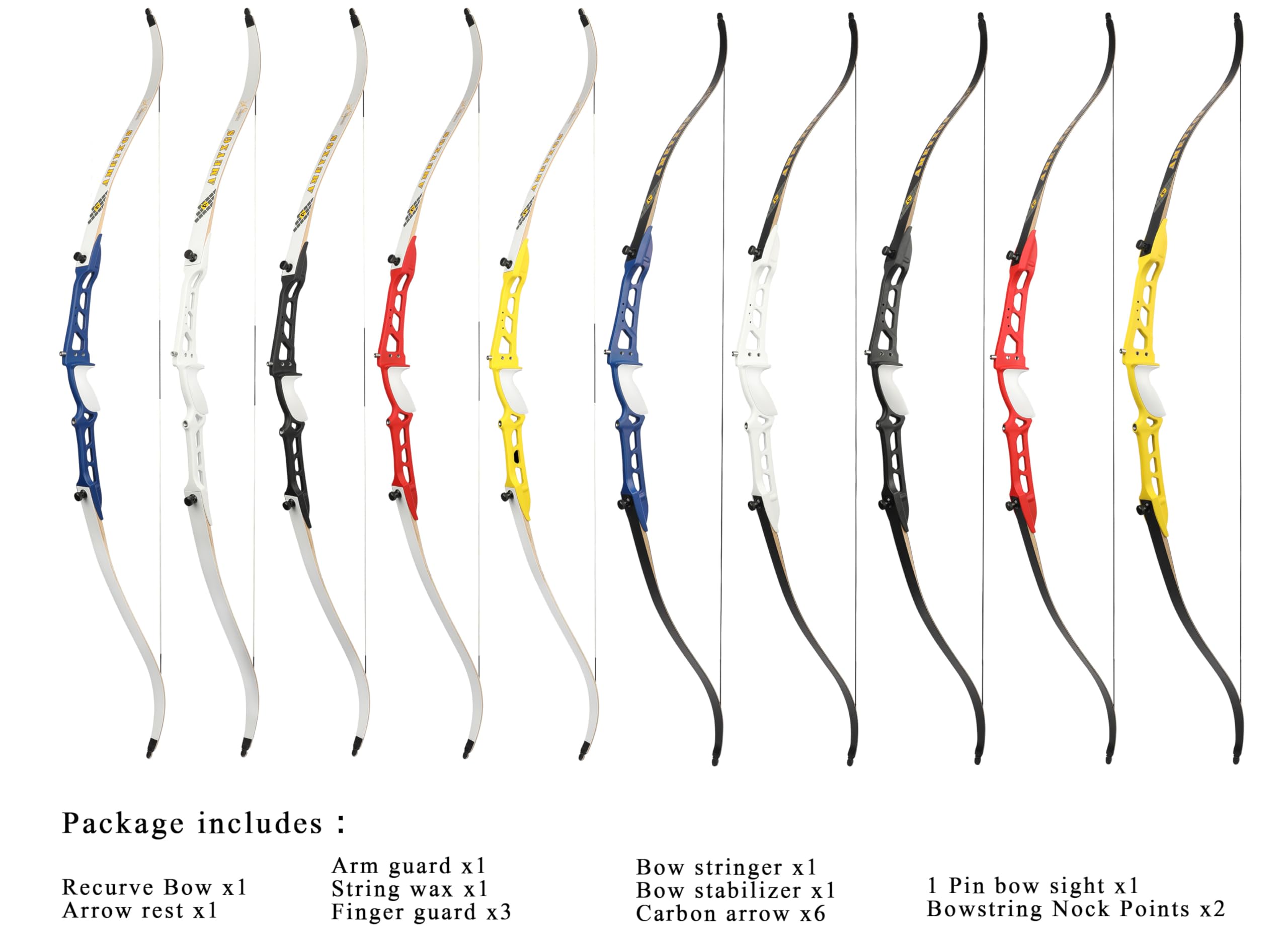 Tir à l'arc Arc Classique 66/68/70" Arc Classique de compétition pour débutants 14-40LBS Kit d'arc et de flèche de tir à l'arc Arc Long
