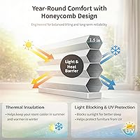 Vista 4 de MYshade Persianas celulares opacas sin cordones, con diseño de panal para ventanas de interior, persianas de oscurecimiento de habitación, para casa