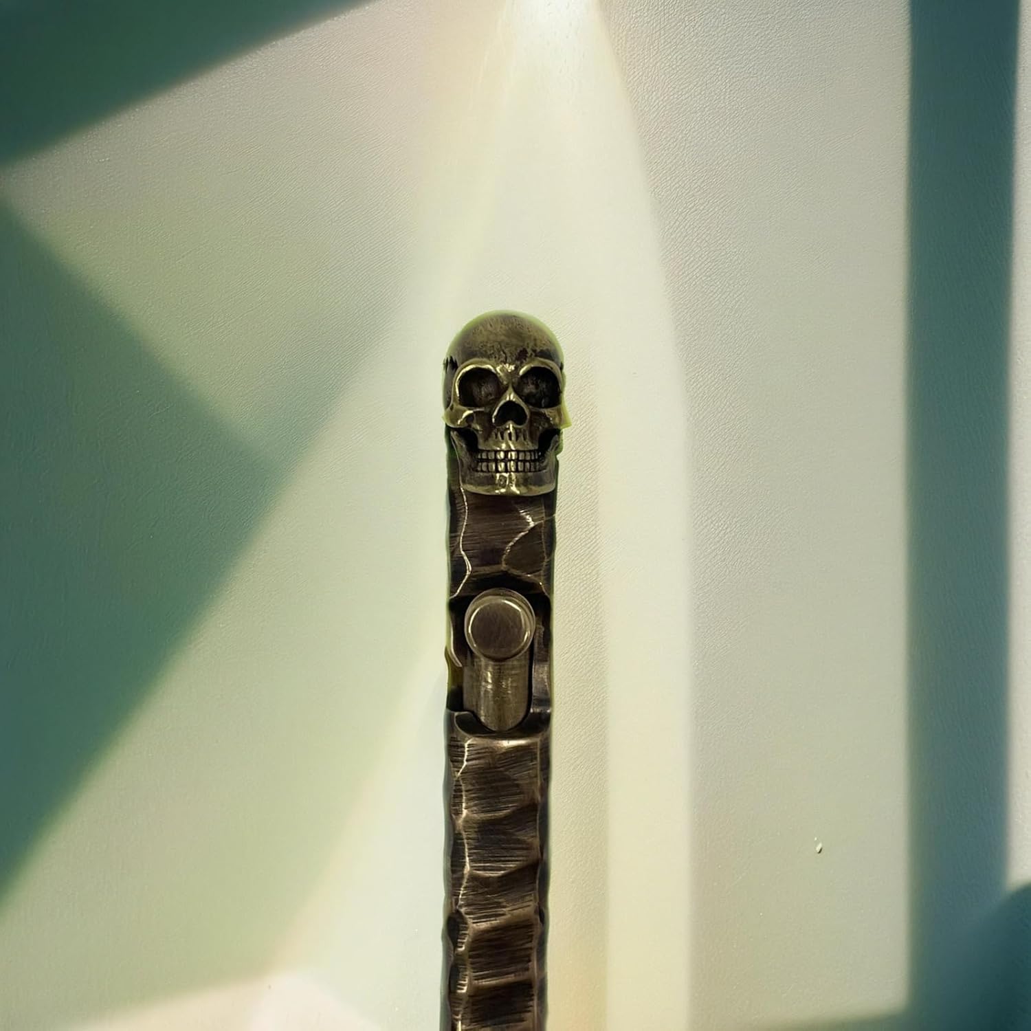 Vintage Bolt Action Pen: Edc Brass Skull Signature Pen Pocket Ballpoint Pen Refillable Refills for Men And Women Writing Gift
