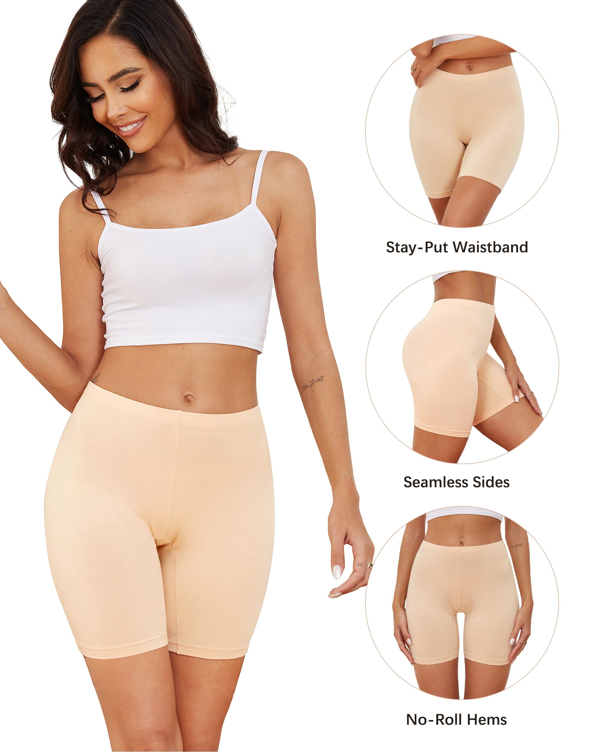 VOENXE Mutande Boxer Donna Culotte Shorts per Senza Cuciture Morbido Pantaloncini Sottogonna Mutande Intimo Fitness Sport Slip Mutandine Hot Pant Vita Alta Pacco da 4