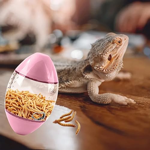 Miniatura 6 de ALI2 Alimentador de lagartos, juguetes de enriquecimiento de dragón barbudo, juguetes interactivos para reptiles con forma de rugby, juguetes para