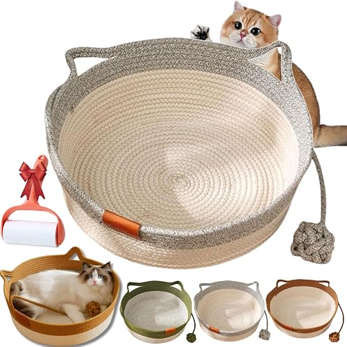 Vgpbphj Stimulicat - Cama para gatos, cesta tejida a mano StimuliCat, cestas de juguete para gatos…