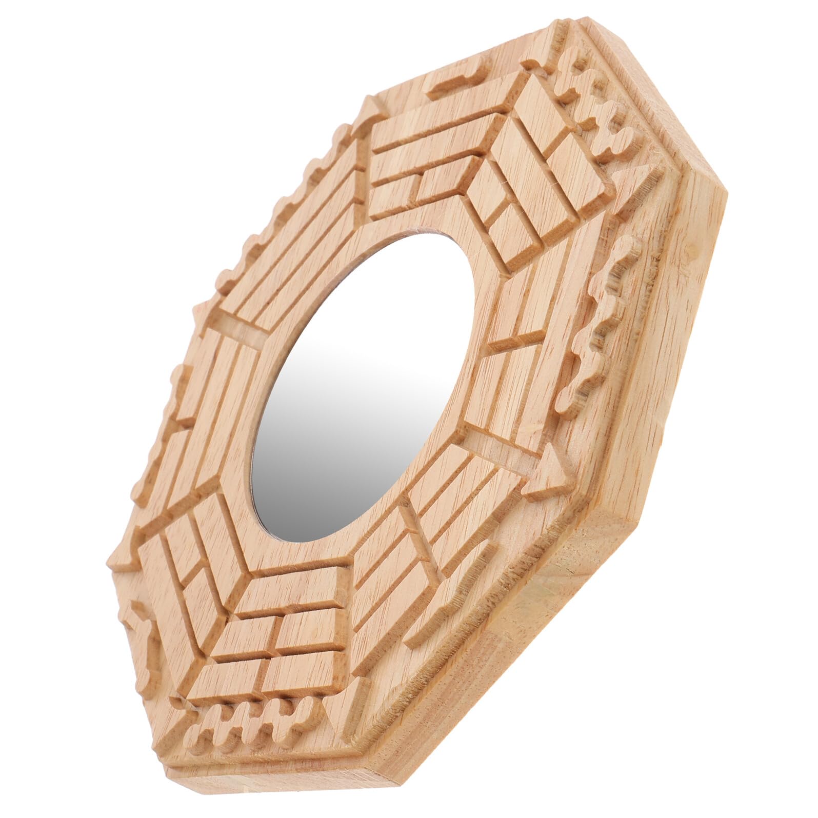 Miroir Feng Shui Bagua en bois convexe pour la protection de la maison