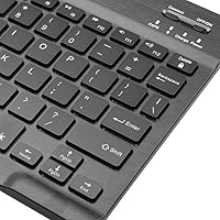 Vista 7 de Teclado Bluetooth inalámbrico ultradelgado portátil de 7 colores retroiluminado compatible con Samsung Galaxy Tab A 10.19.710.5, Galaxy Tab E