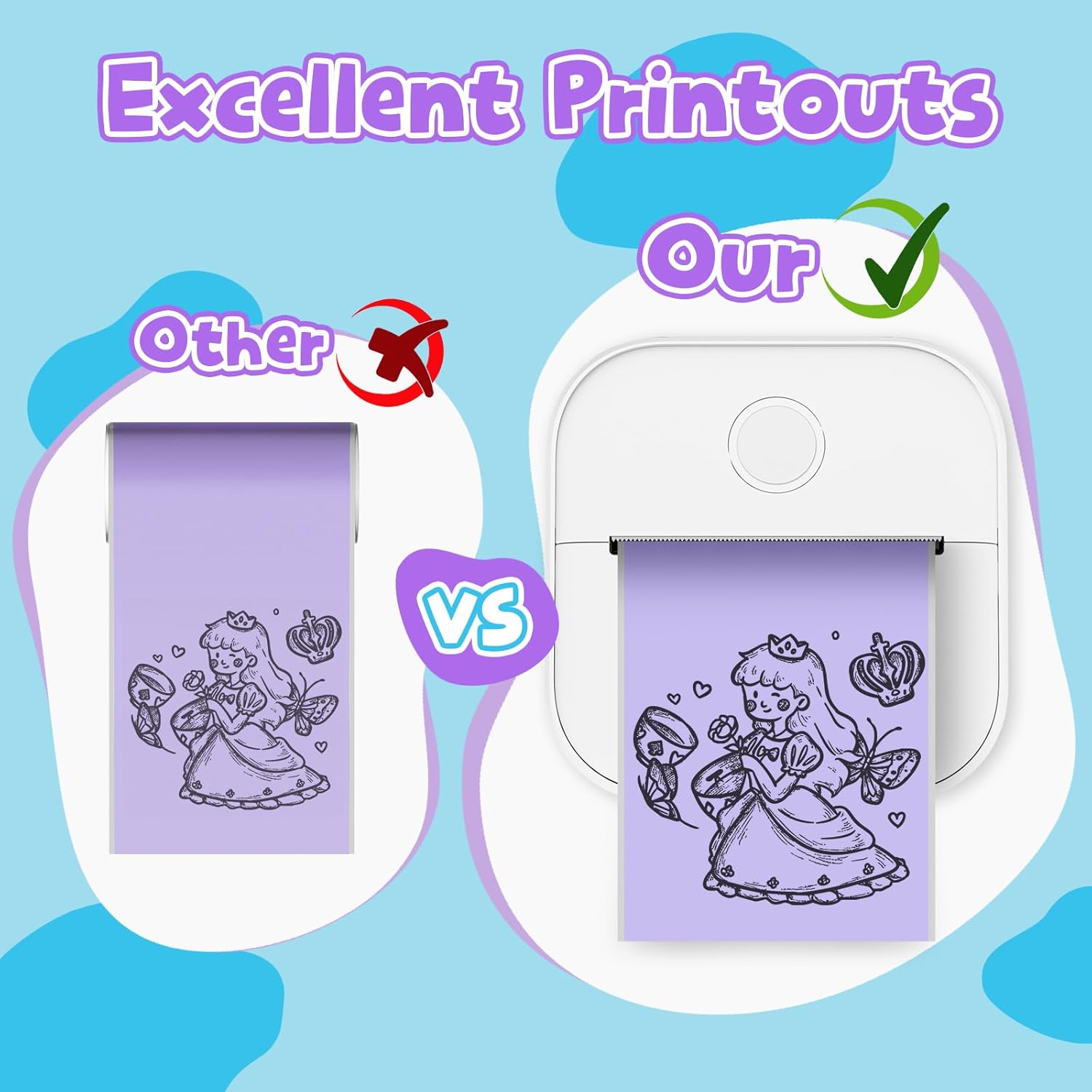 Phomemo Purple Self-Adhesive Thermal Paper, Glossy Printable Sticker Paper for Phomemo T02/M02X/M02L/Y02C/Q02 Mini Sticker Printer, 50mm x 3.5m, Diameter 28mm, 3-Rolls, Image Time 20 Years - Image 6