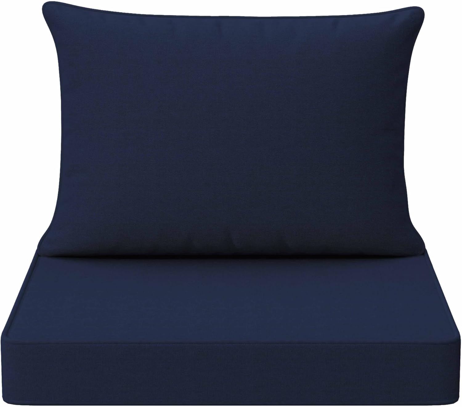THMINS Dark Blue Outdoor Patio Cushion Set, 24x24 Inch Deep Seat and Back Cushions, Waterproof & Fade-Resistant, Removable Covers.
