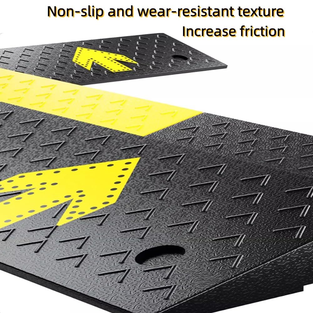 Rampes De Bordure Rampe De Trottoir en Caoutchouc 4/8/12/15/17cm Hauteur, Rampe De Seuil Robuste Rampe De Garage Rampe D'accès Antidérapante(100x30x12cm)