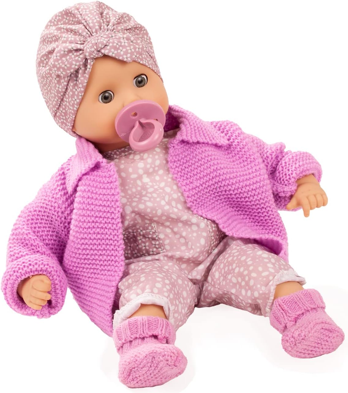 Gotz Muffin Soft Mood Bald Baby Doll with Blue Sleeping Eyes for Ages 18 Months and Up