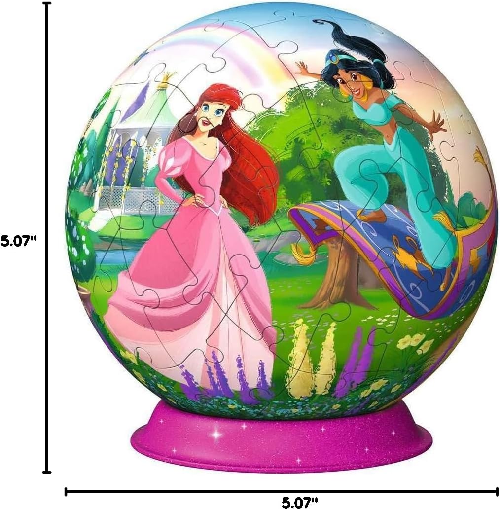 Ravensburger 3D Puzzle 11579 Disney Princess Puzzle Ball in Three Dimensions by Motif or Numbers for Big and Small Fans of Disney Princesses from 6 Years