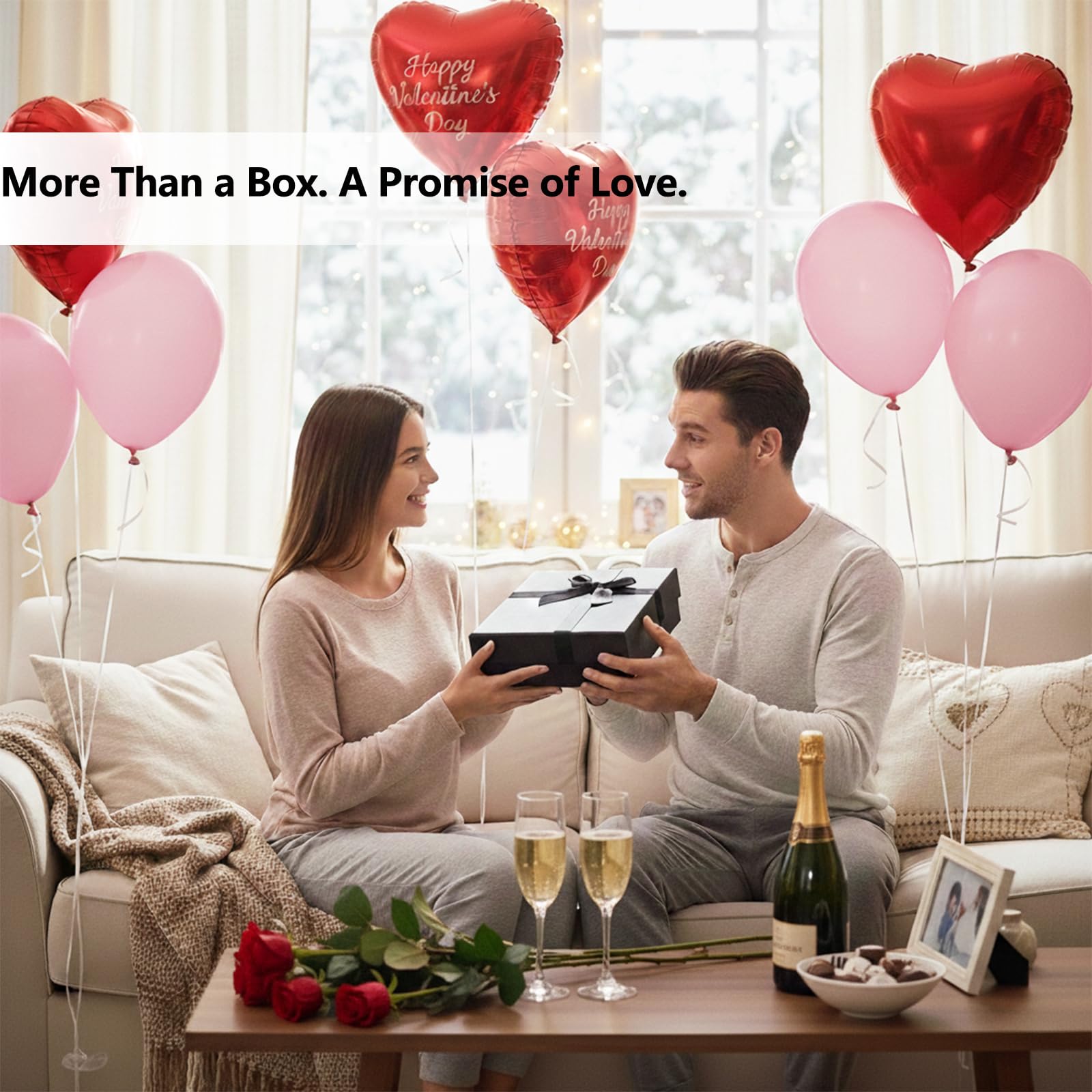 Giftilious Schwarze Geschenkboxen mit Deckel, 4 Stück, verschachtelte Geschenkpapierboxen für Geschenke, Luxus-Geschenkbox für Hochzeiten, Geburtstage, Jubiläen und alle Anlässe