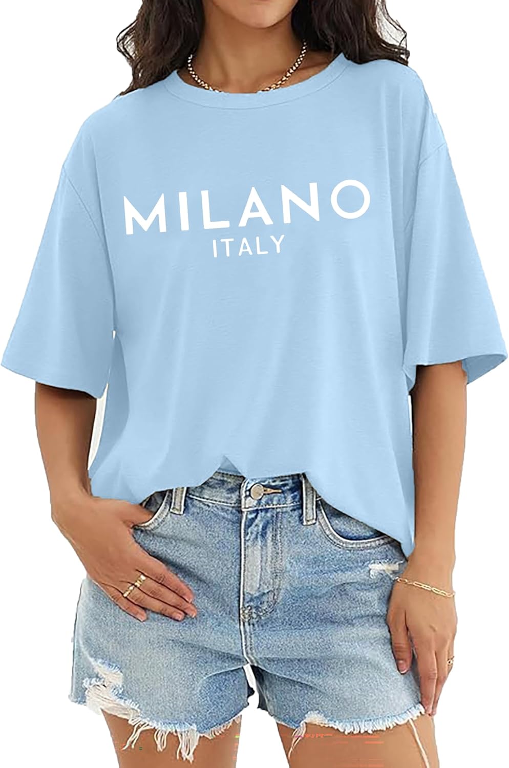 Oversized Tshirts for Women Trendy Graphic Tees Vintage Summer Short-Sleeve Preppy Shirts Casual - Image 5