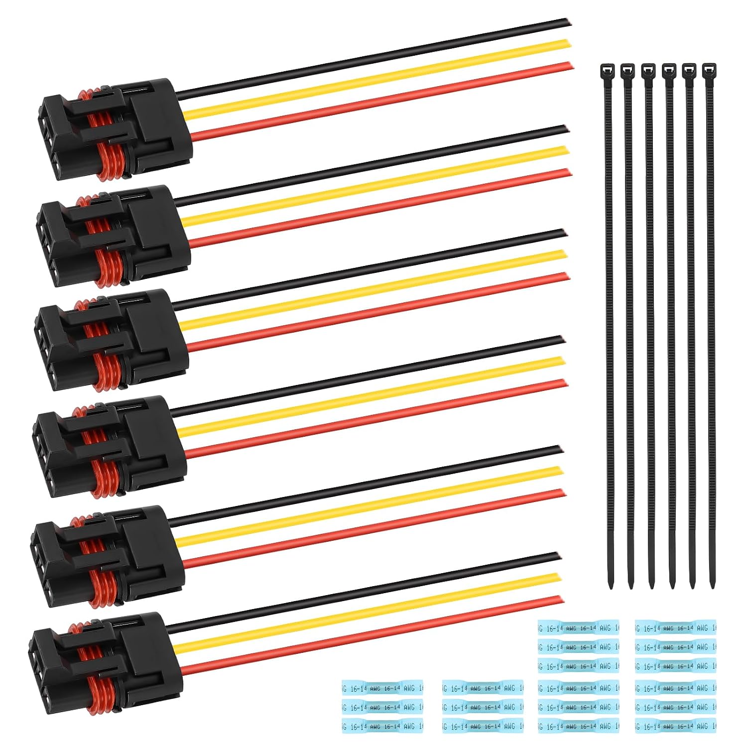 JAVIK Pulse Bus Bar Power Plug Pigtail Connector Fit for Polaris Ranger RZR General 570 1000 900 PRO RS1 Xpedition PRO-XD 2019-2024,OEM#4016007 4018346 (Red/Yellow/Black)