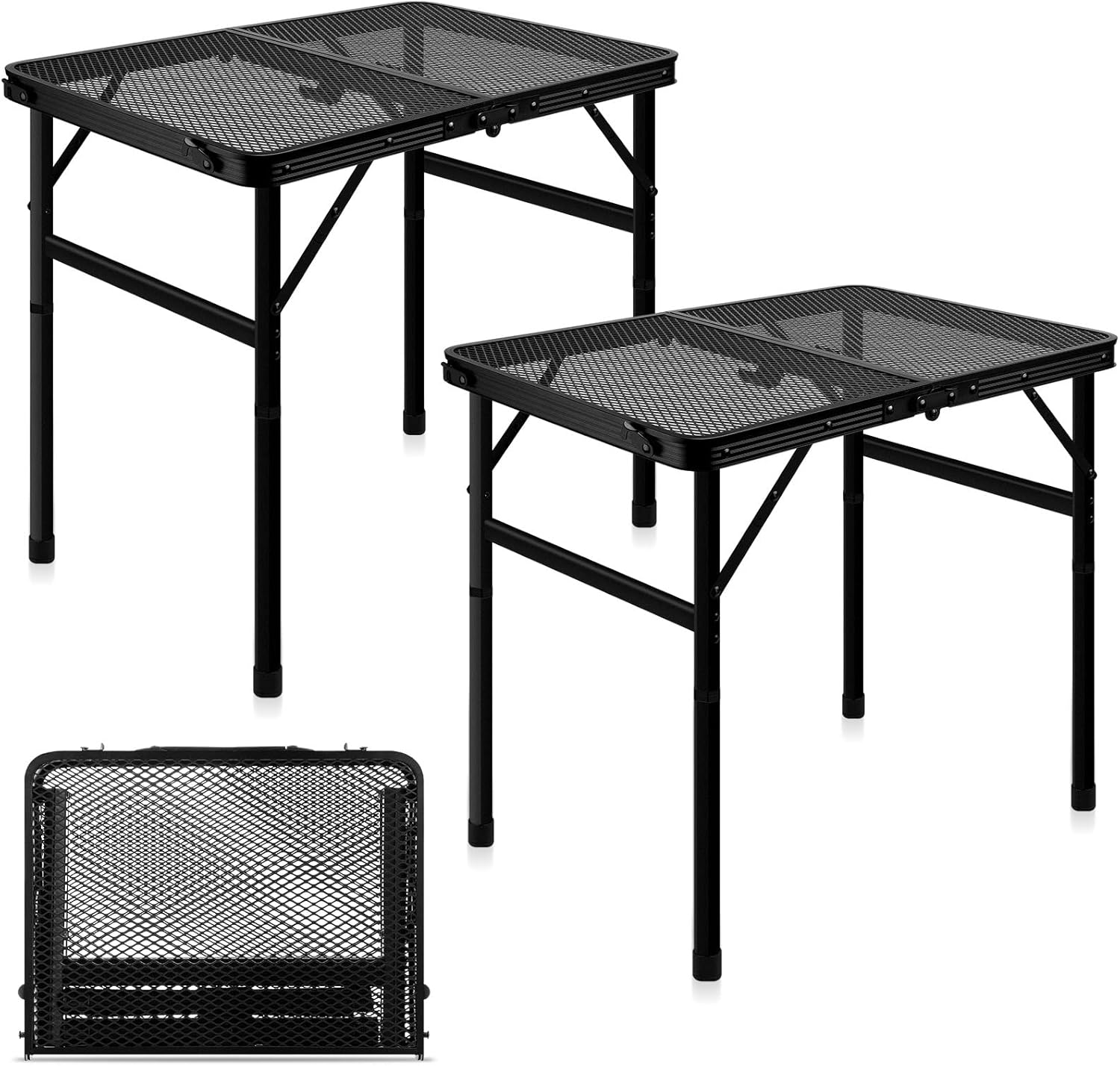 Sintuff 2 Pcs Grill Camping Table Outdoor Picnic Folding