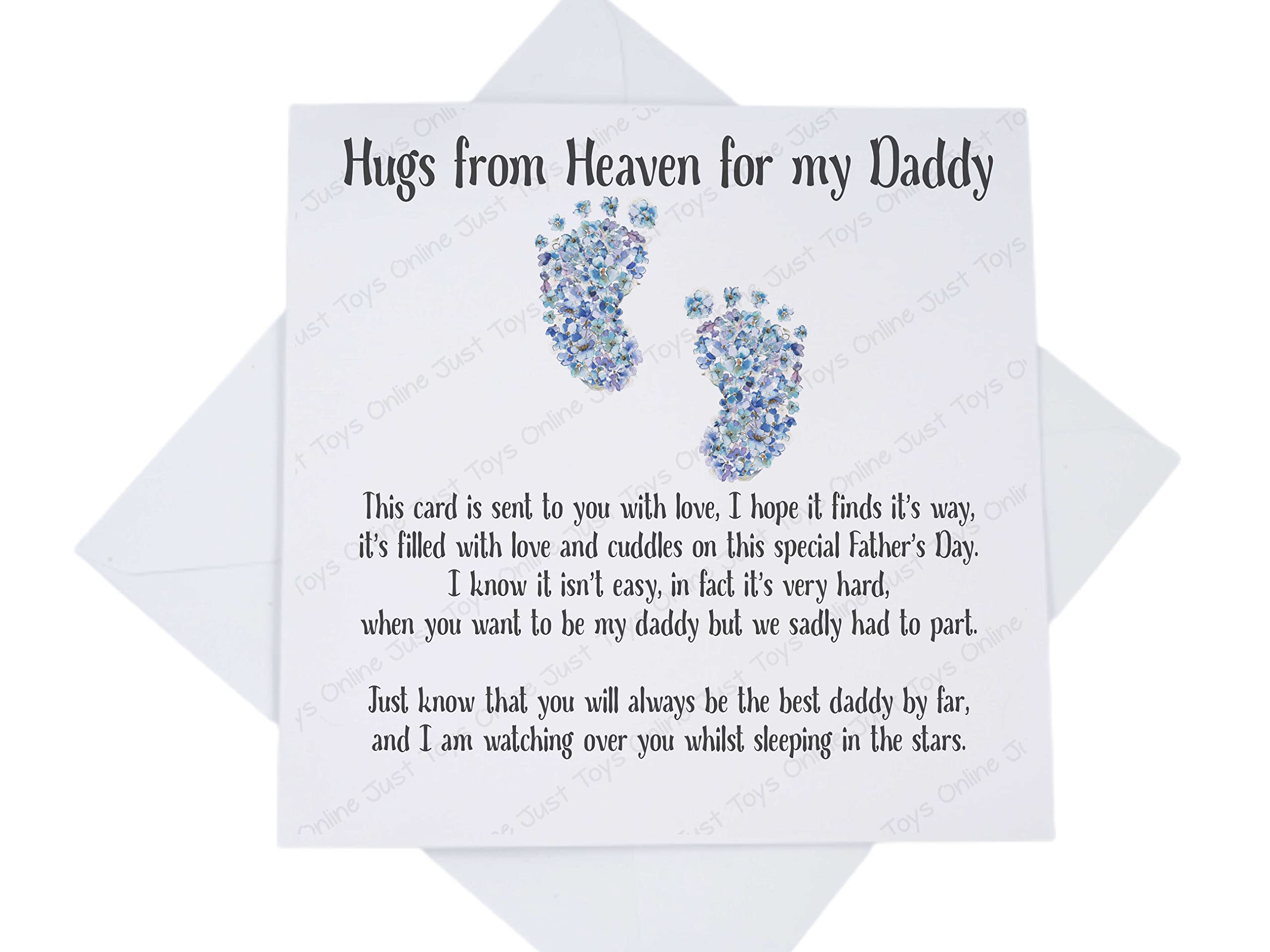 Fathers Day Card from Baby In Heaven for Daddy On Father's Day Card, Angel Baby Fathers Day Card for Dad with Poem Verse, Baby Loss Card, Forget Me Not Feet (Not Personalised)