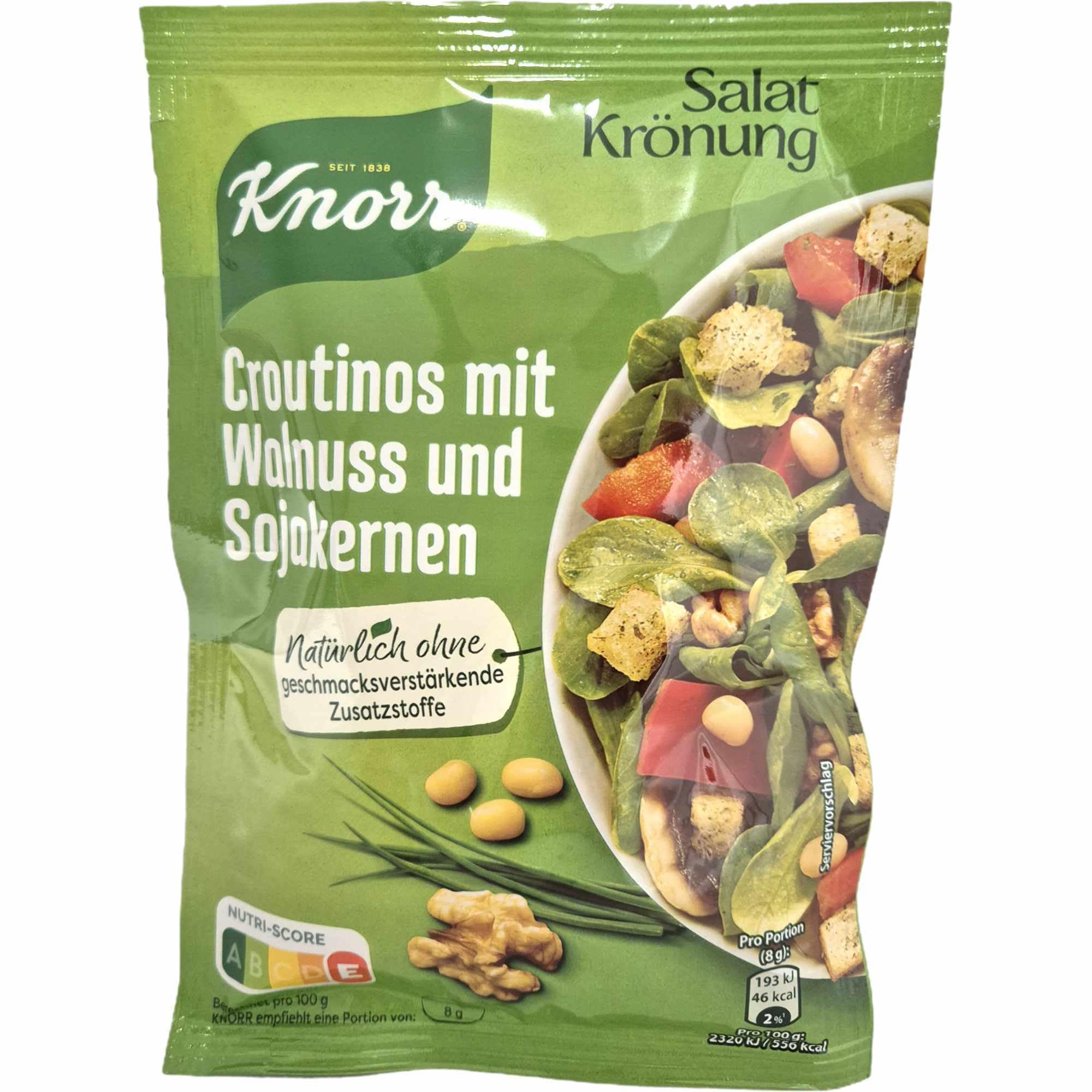 usy Bundle für Knorr Salatkrönung Croutinos mit Walnuss und Sojakernen 20er Pack (20x25g Packung) + usy Block