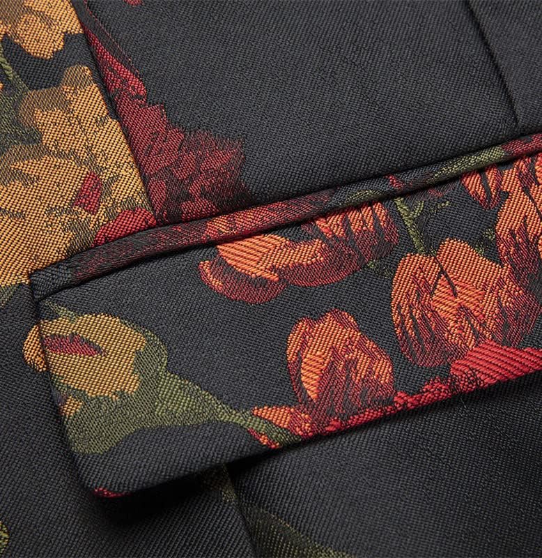 MOGU Mens Blazer Fashion Floral Casual Sports Coat Slim Fit Suit Jacket - Image 3