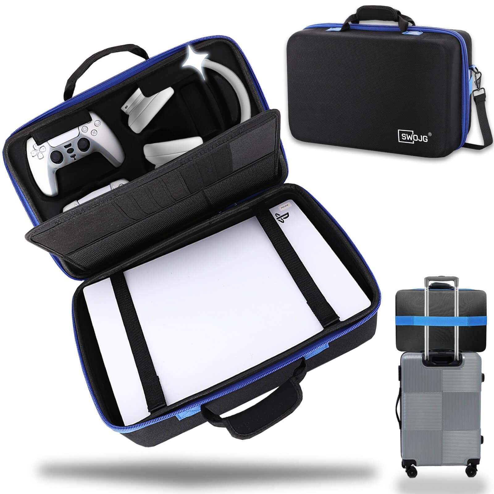 Hard Shell Travel Carrying Case for PS5, Compatible with PS5 Console Controller, Protective Storage Bag for Playstation 5 Disk Digital Edition, Headset, Base and Game Accessories, Shockproof