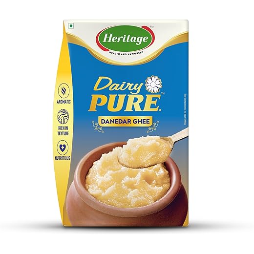 Heritage Dairy Pure Danedar Ghee 1000 Ml Ceka Pack 950 Grams
