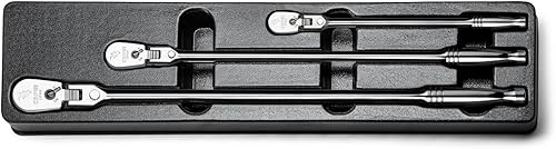 Miniatura 24 de Capri Tools Trinquetes, True 72 dientes, arco oscilante de 5 grados (juego de 3 piezas/perfil bajo de cabeza flexible), (Modelo: CP12000FX)