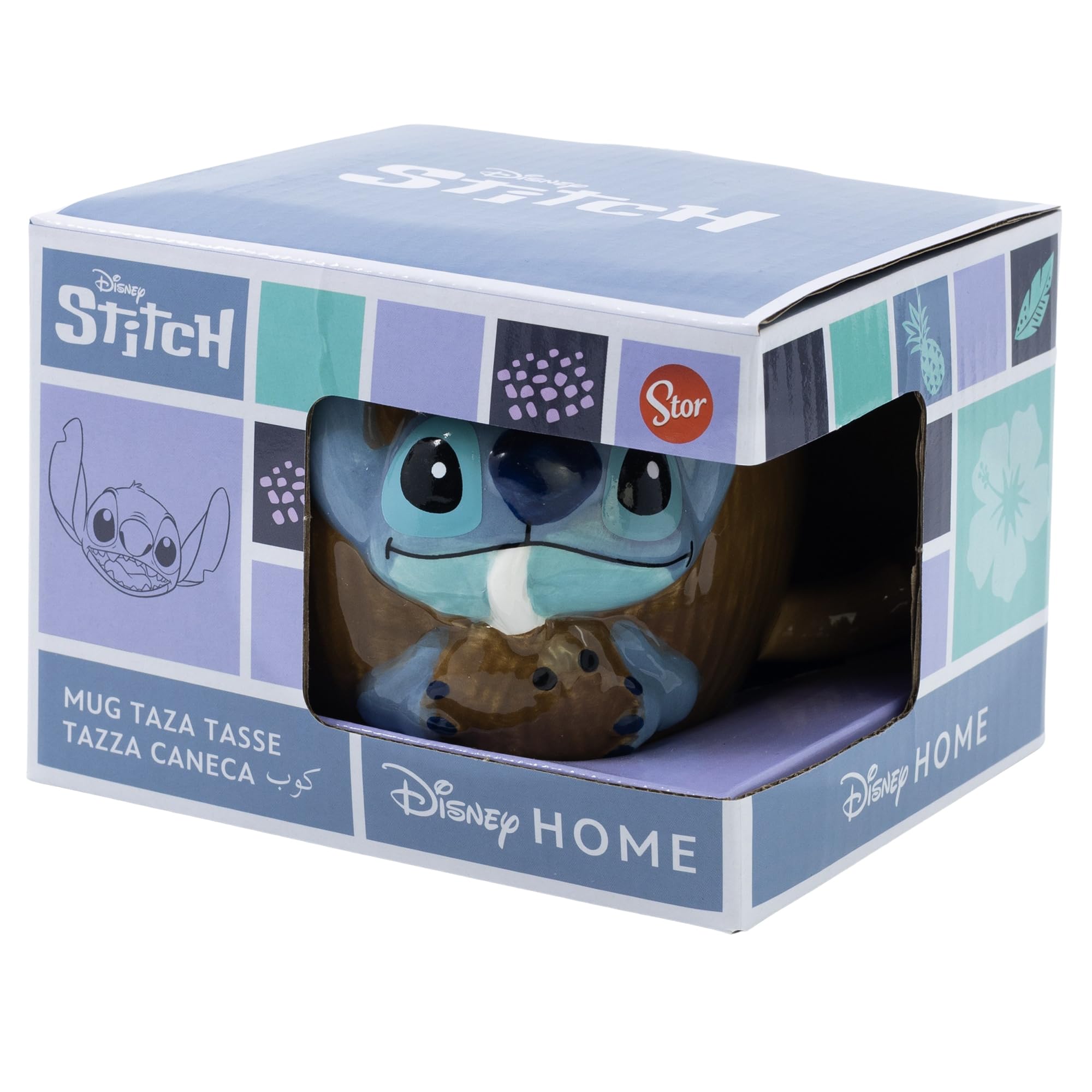 Stor TAZA CERAMICA 3D 420 ML EN CAJA REGALO STITCH COCONUT
