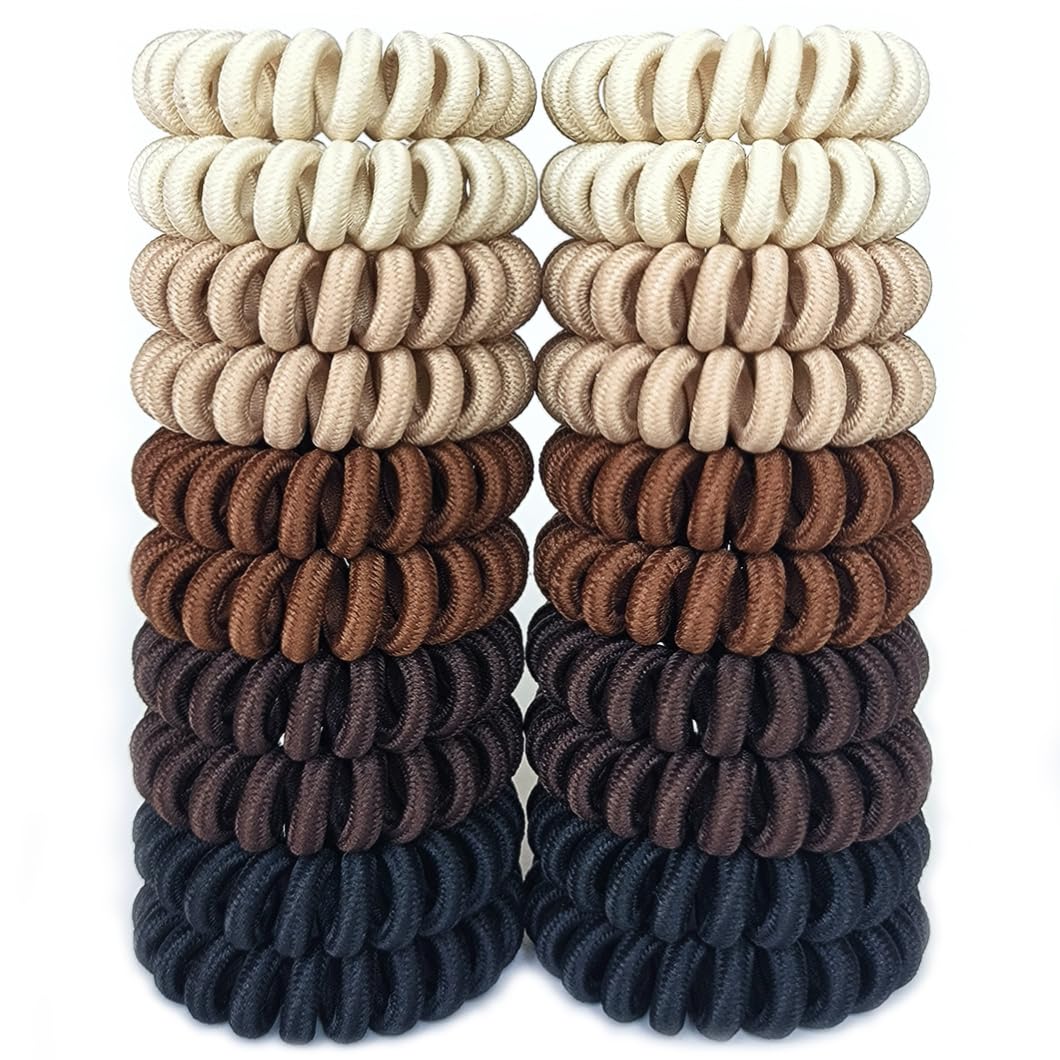 No Crease Spiral Hair Ties 20pcs Traceless Coil Hair Ties Mixed Color