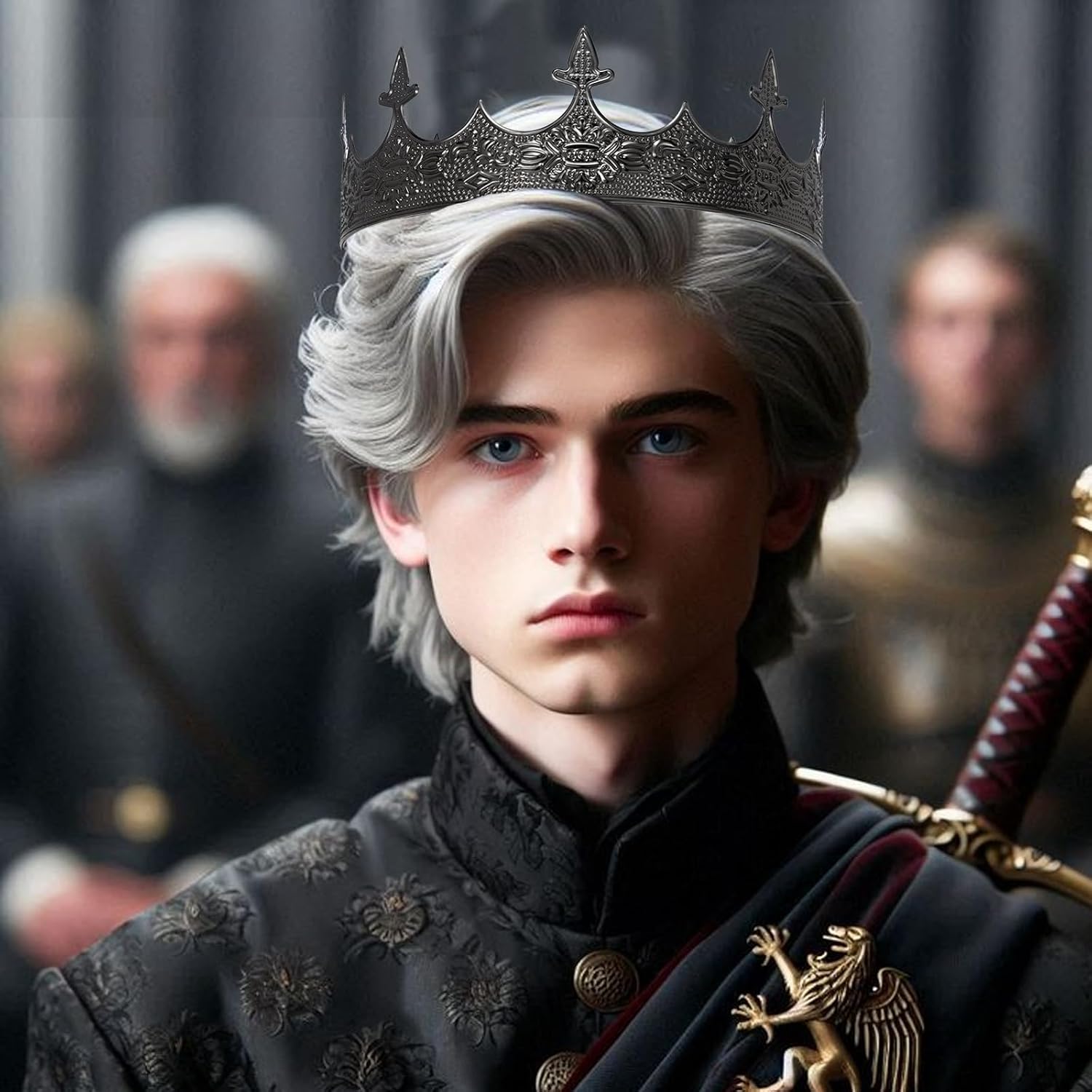 King Crowns Metal Hair Band for Men Gold Crowns and Tiara for Theme Birthday Party Costume Accessories image 3