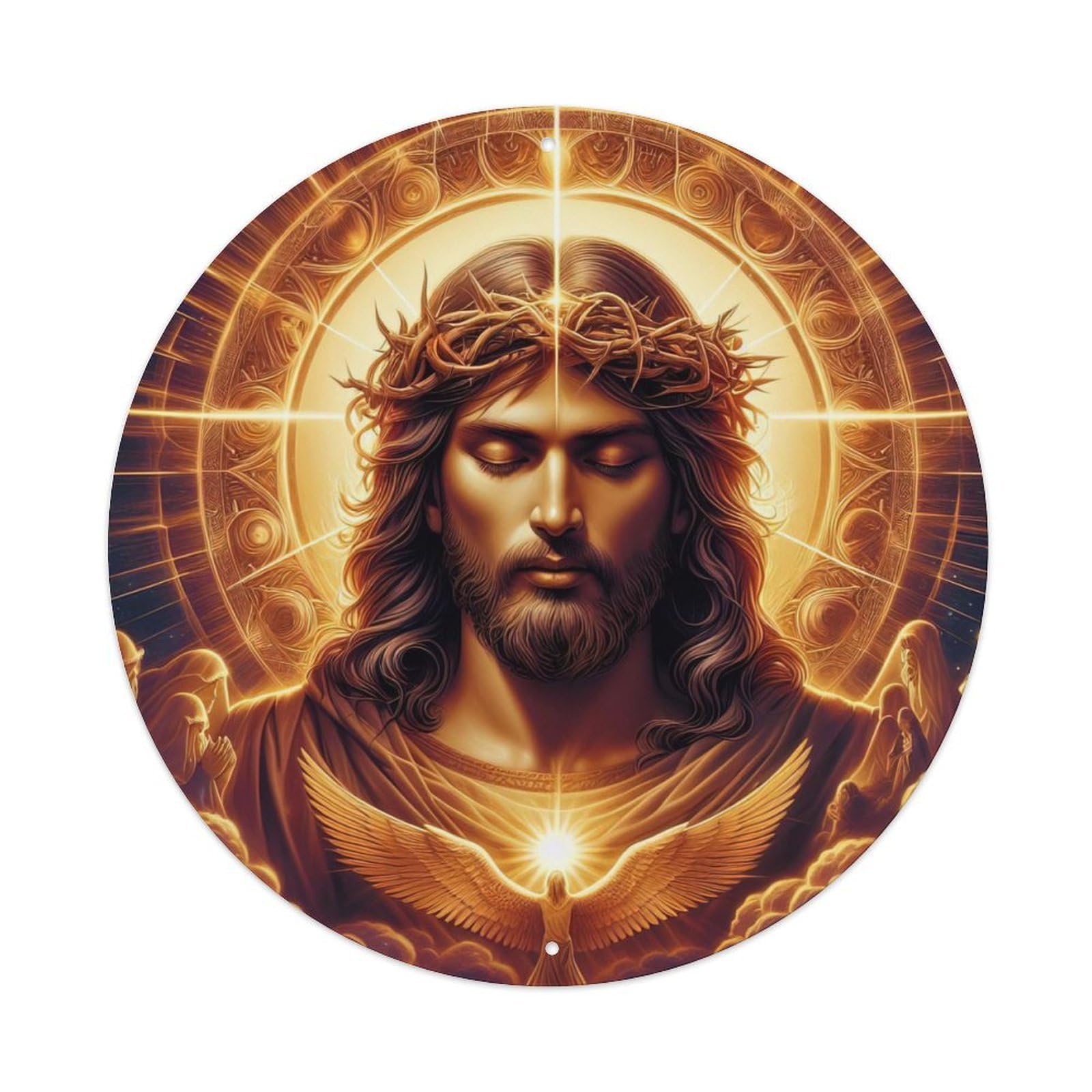 Jesus And The Little Girl Religious Metal Tin Sign