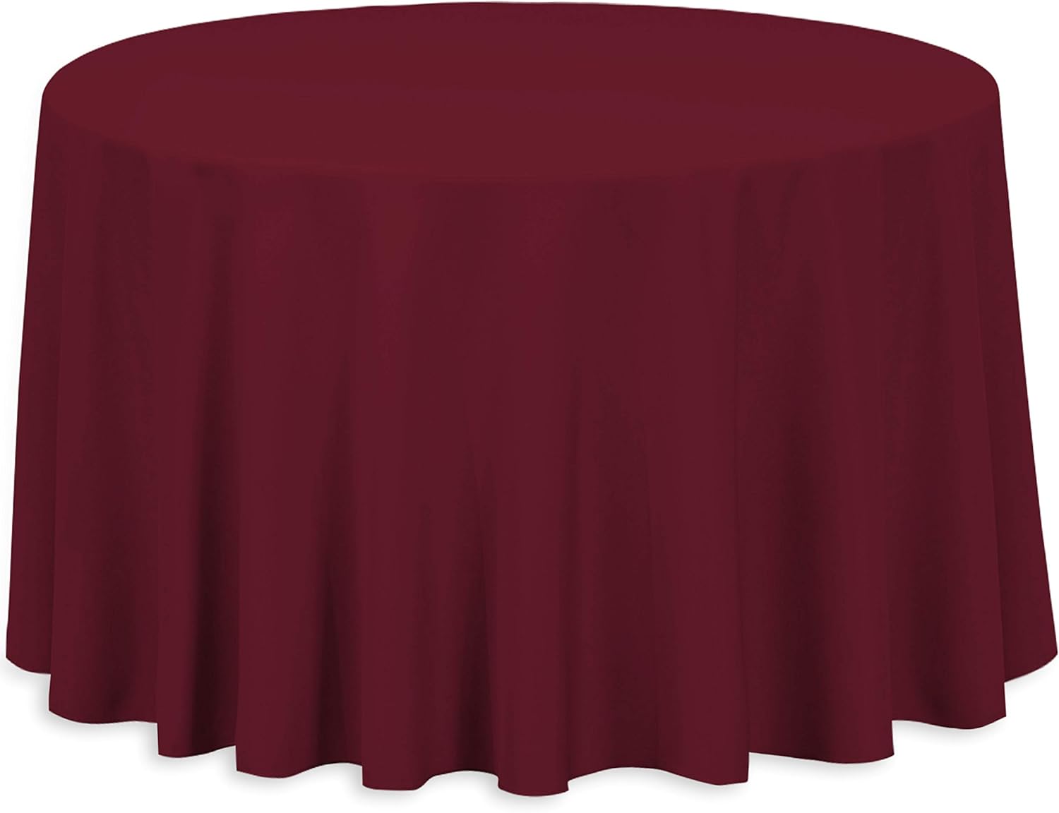 100% Cotton Table Cover for Holiday, Family Gatherings, Christmas Dinner-(Round) Tablecloth (70-Inch Round, Burgundy)- Machine Washable.