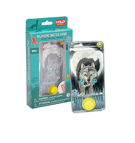 Juego de Agua My Phone Diseño Lobo, Regalo para Niños de Wild Republic, Ideal para Horas de Juego Independiente, 8"