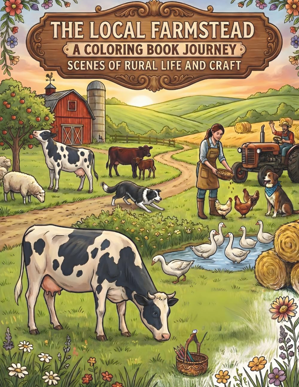 Local Farmstead Coloring Book: Cozy Country Life Scenes for Kids, Teens & Adults — Farm Animals, Barns, Gardens & Harvest Coloring Pages for Relaxation (The Homestead Harvest Collection)