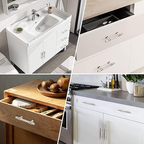 Miniatura 6 de Haliwu Paquete de 20 tiradores de gabinete de níquel cepillado, manijas de gabinete de níquel cepillado, manijas de gabinete de barril, tiradores de