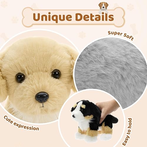 Miniatura 3 de Tezituor 6 piezas de animales de peluche para perros, esponjosos y surtidos juguetes de peluche para niños, juego de muñecas de 11 pulgadas para