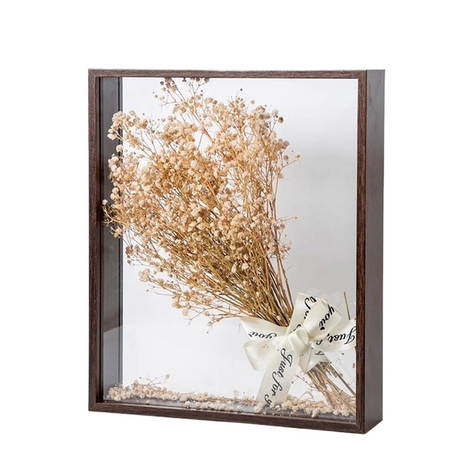 Shadow Box 4cm Deep Shadow Box Frames Bouquet Display Flower Case Deep for Crafts 3D Picture Memorabilia Memory Transparent Photo Frame(Brown Color frame,10X15cm 6inch)