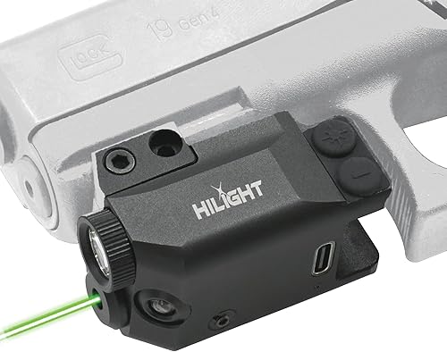 Miniatura 6 de HiLight - Tactical PF10G - Linterna estroboscópica de 500 lúmenes con luz de iluminación de caminoescalera y láser individual (verde) con batería