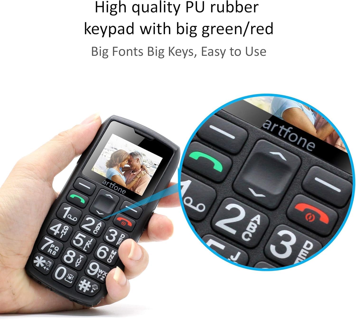 Telefono cellulare ArtFone C1+ Black per anziani - Dettaglio